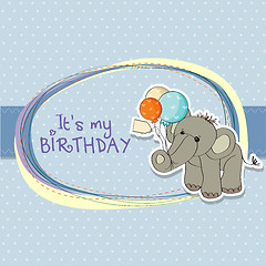 Image showing baby boy birthday card with elephant