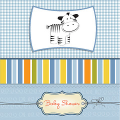 Image showing cute baby shower card with zebra