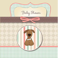Image showing romantic baby shower card with dog