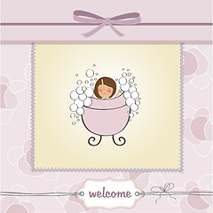 Image showing romantic baby girl shower card