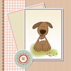 Image showing romantic baby shower card with dog