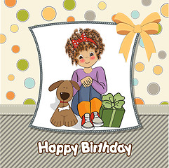 Image showing birthday greeting card with pretty little girl