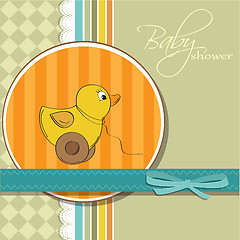 Image showing welcome card with duck toy