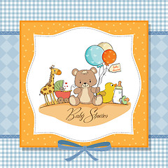 Image showing baby shower card with toys