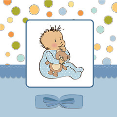 Image showing romantic baby boy shower card