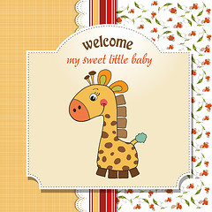 Image showing new baby announcement card with giraffe