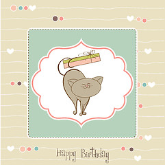 Image showing happy birthday card with cute cat