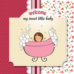 Image showing romantic baby girl shower card