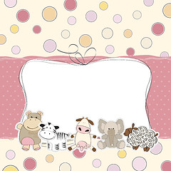 Image showing baby girl shower card