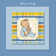 Image showing romantic baby boy shower card