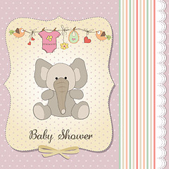 Image showing romantic baby girl announcement card