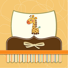 Image showing new baby announcement card with giraffe