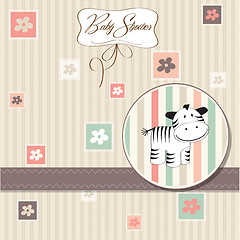 Image showing cute baby shower card with zebra