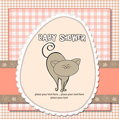 Image showing new baby shower card with cat