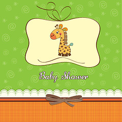 Image showing new baby announcement card with giraffe