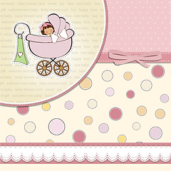 Image showing baby girl announcement card