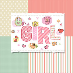 Image showing baby girl shower card