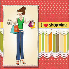 Image showing pretty young lady at shopping