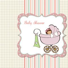 Image showing baby girl announcement card