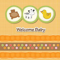 Image showing baby shower card with funny animals