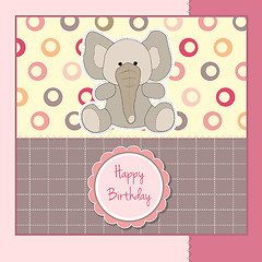 Image showing birthday greeting card with baby elephant