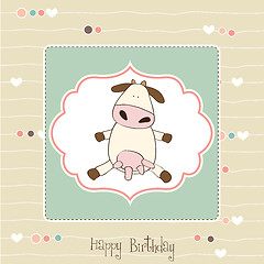 Image showing fun greeting card with cow