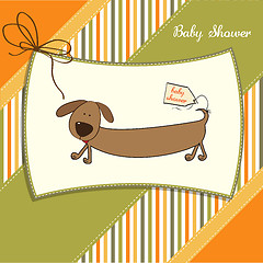 Image showing funny shower card with long dog