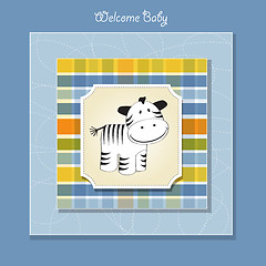 Image showing cute baby shower card with zebra