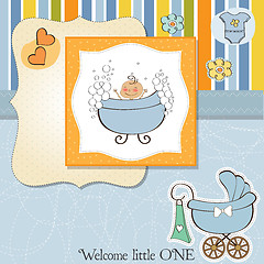 Image showing romantic baby boy shower card