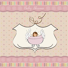 Image showing romantic baby girl shower card