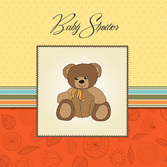 Image showing baby shower card with teddy