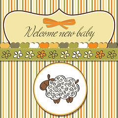 Image showing cute baby shower card with sheep