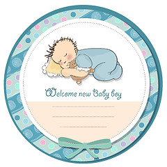 Image showing baby boy shower card with little baby