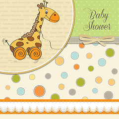 Image showing Baby shower card with cute giraffe