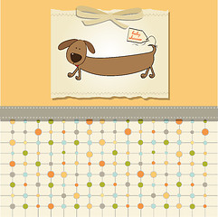 Image showing funny shower card with long dog