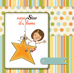 Image showing new star it's born.welcome baby card