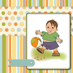 Image showing little boy playing ball