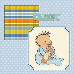 Image showing romantic baby boy shower card