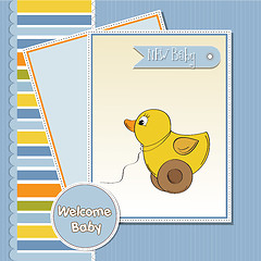 Image showing welcome card with duck toy