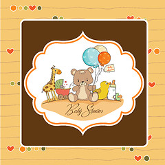 Image showing baby shower card with toys