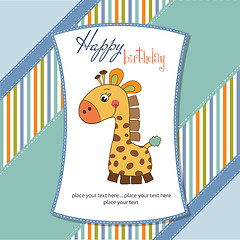 Image showing birthday card with giraffe