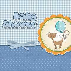 Image showing new baby shower card with cat