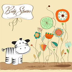 Image showing cute baby shower card with zebra