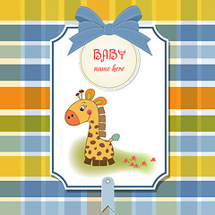 Image showing shower card with giraffe toy