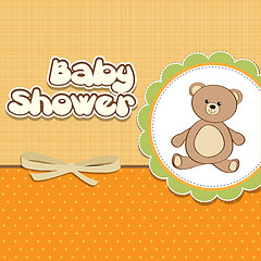 Image showing baby shower card with teddy