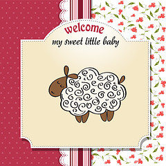 Image showing cute baby shower card with sheep