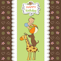 Image showing funny cartoon birthday greeting card