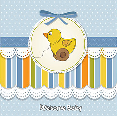 Image showing welcome card with duck toy