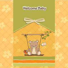 Image showing baby greeting card with teddy bear