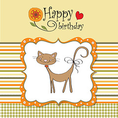 Image showing birthday card with funny cat